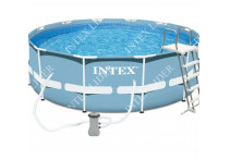 28718 Каркасный бассейн круглый Intex, 366х99см, фильтр-насос картриджный 2006л/ч+лестница