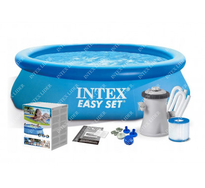 28108 Intex Надувной бассейн 244х61 см + фильтр-насос