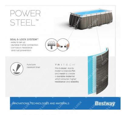 Прямоугольный каркасный бассейн Bestway 404х201х100см +фильтр-насос, лестница (56721)