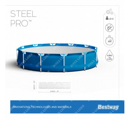 Круглый каркасный бассейн Bestway 396х84см+фильтр-насос (5612E)